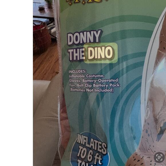 Donny the Dino Inflatable Halloween Costume for Kids One Size fits Most - Picture 5 of 7